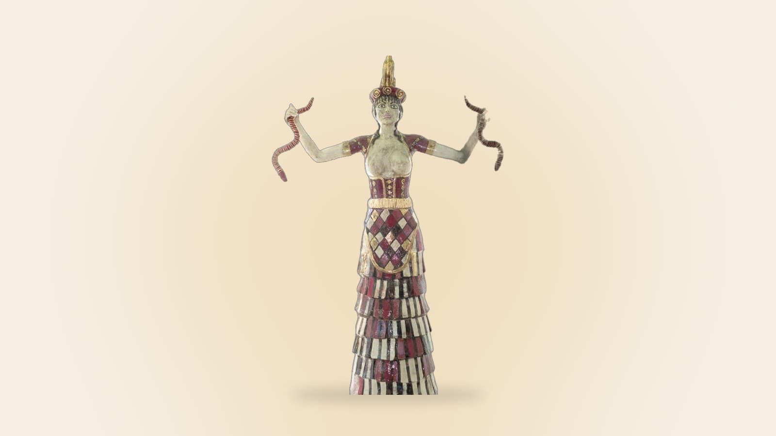 Ceramic sculpture Snake Goddess by RHEAsilvia