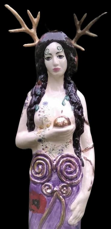 Lady of Avalon, monumental ceramic goddess sculpture