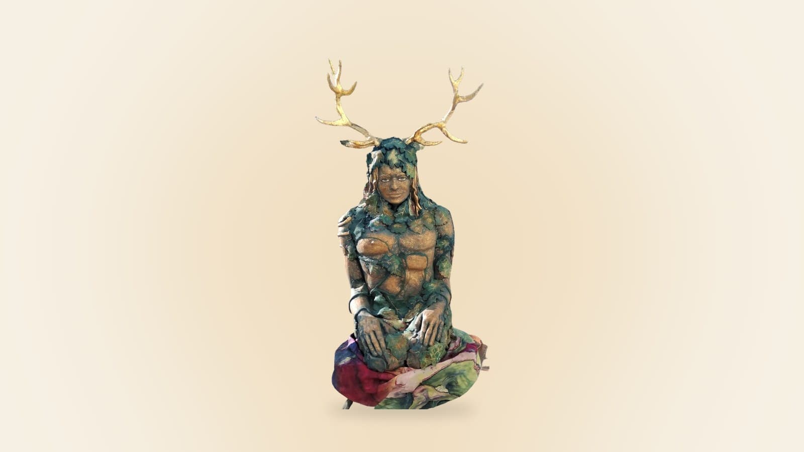 Ceramic sculpture Cernunnos by RHEAsilvia